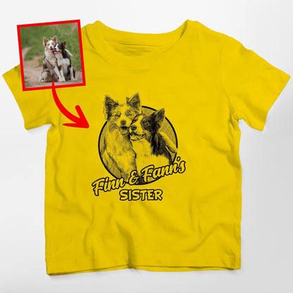 Custom Dogface Unisex Shirt for Kid, custom pet portrait gift for pet lovers (view 2)