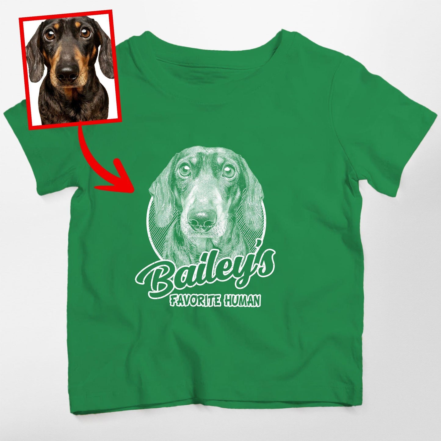 Custom Dogface Unisex Shirt for Kid, custom pet portrait gift for pet lovers (view 3)