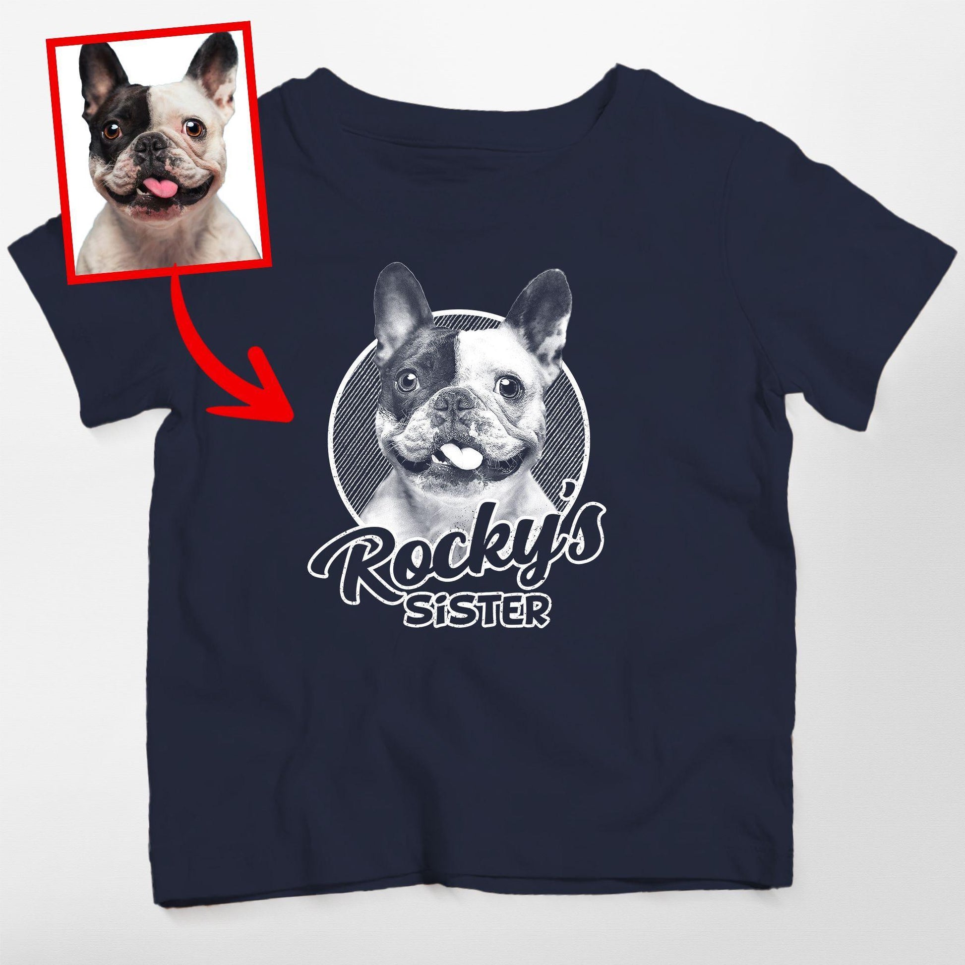 Custom Dogface Unisex Shirt for Kid, custom pet portrait gift for pet lovers (view 6)