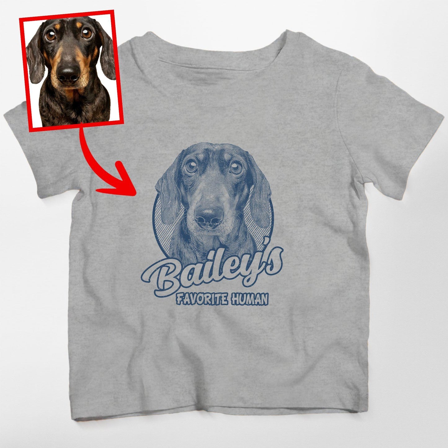 Custom Dogface Unisex Shirt for Kid, custom pet portrait gift for pet lovers (view 11)