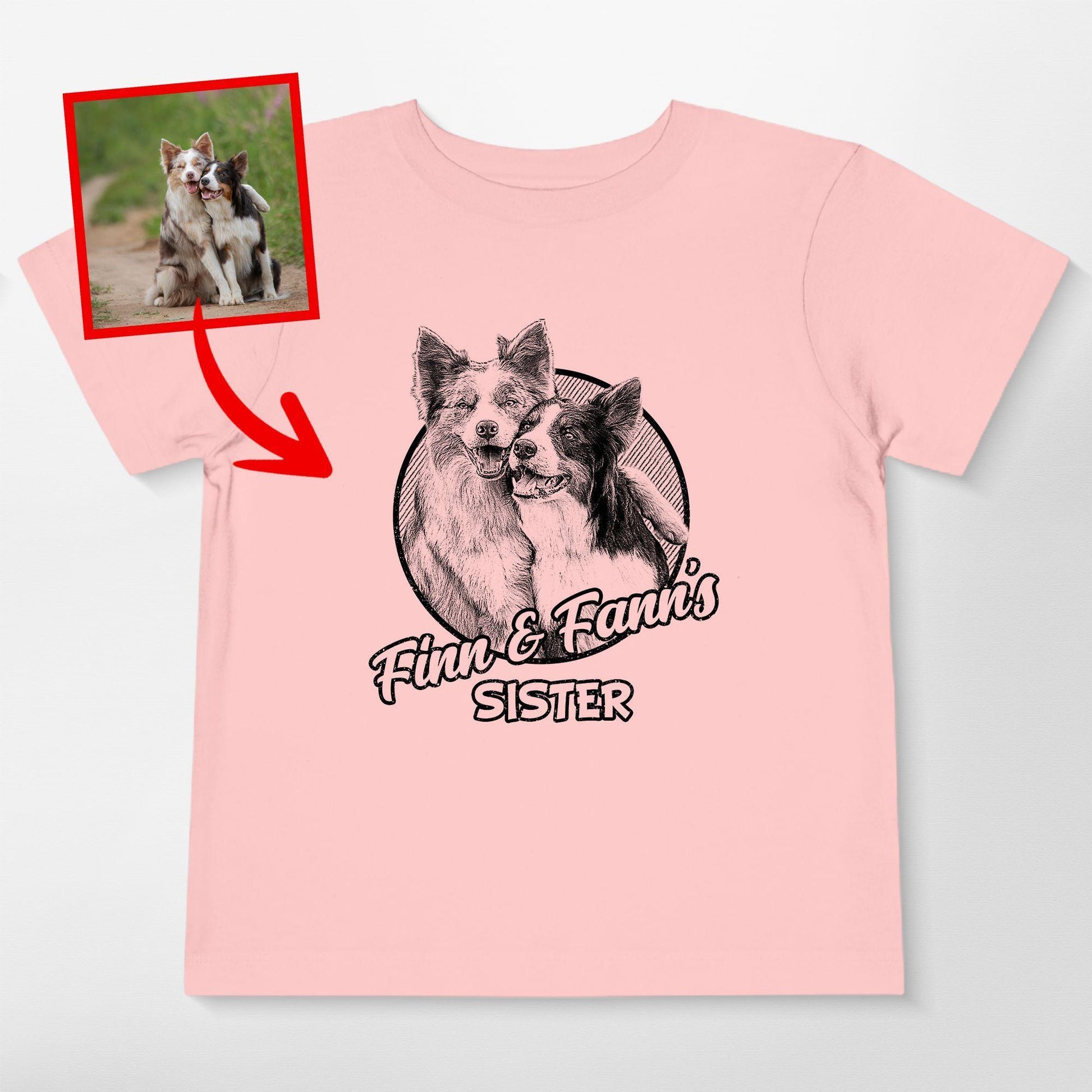 Custom Dogface Unisex Shirt for Kid, custom pet portrait gift for pet lovers (view 12)