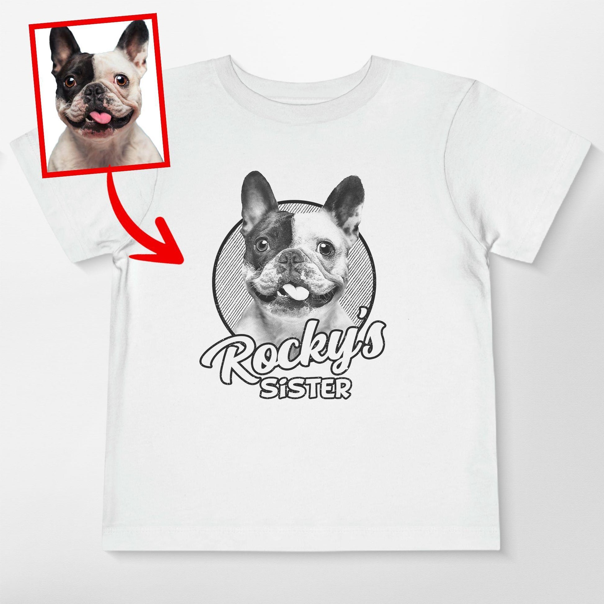 Custom Dogface Unisex Shirt for Kid, custom pet portrait gift for pet lovers (view 13)