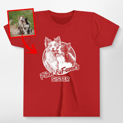 Custom Dogface Unisex Shirt for Kid, custom pet portrait gift for pet lovers (view 7)