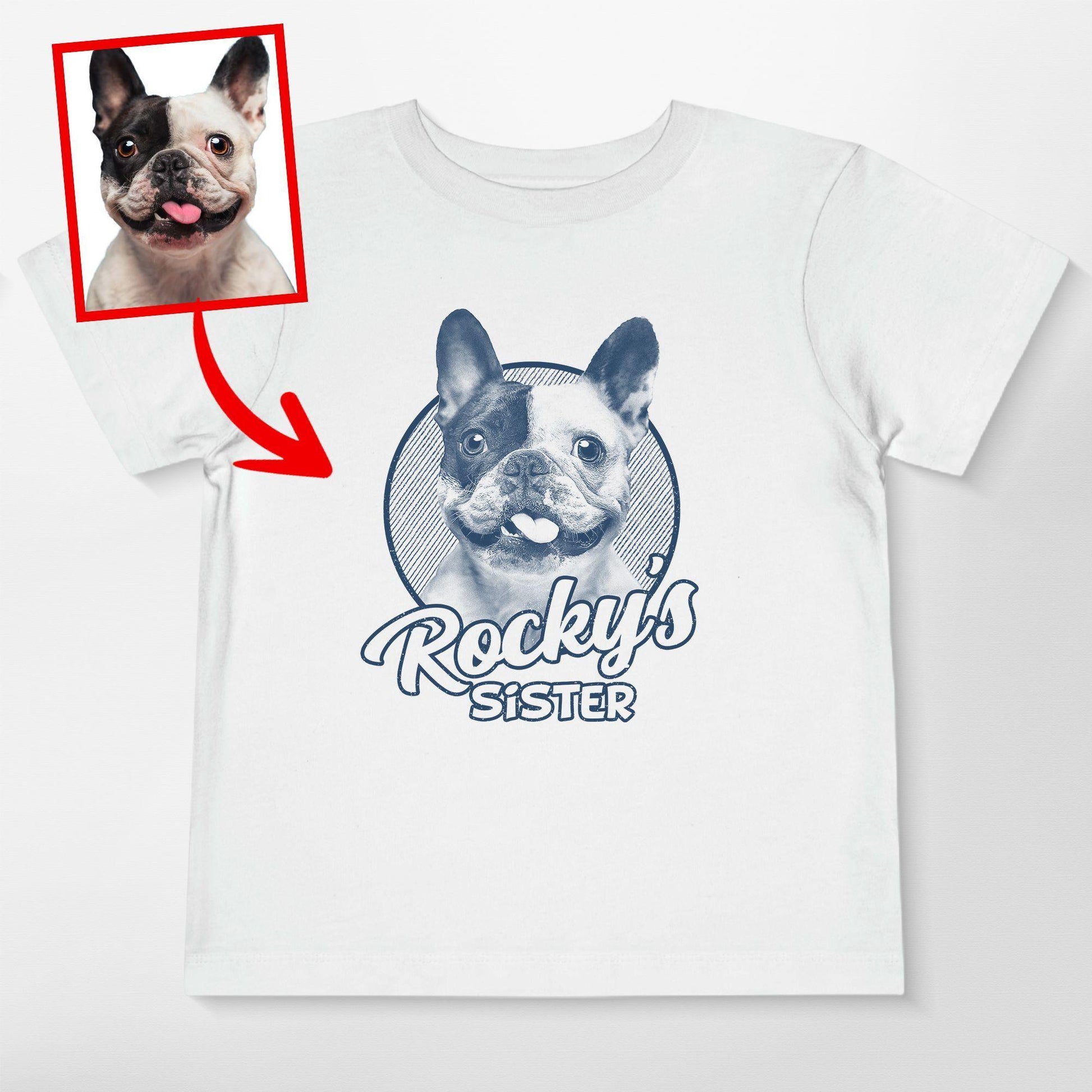 Custom Dogface Unisex Shirt for Kid, custom pet portrait gift for pet lovers (view 9)