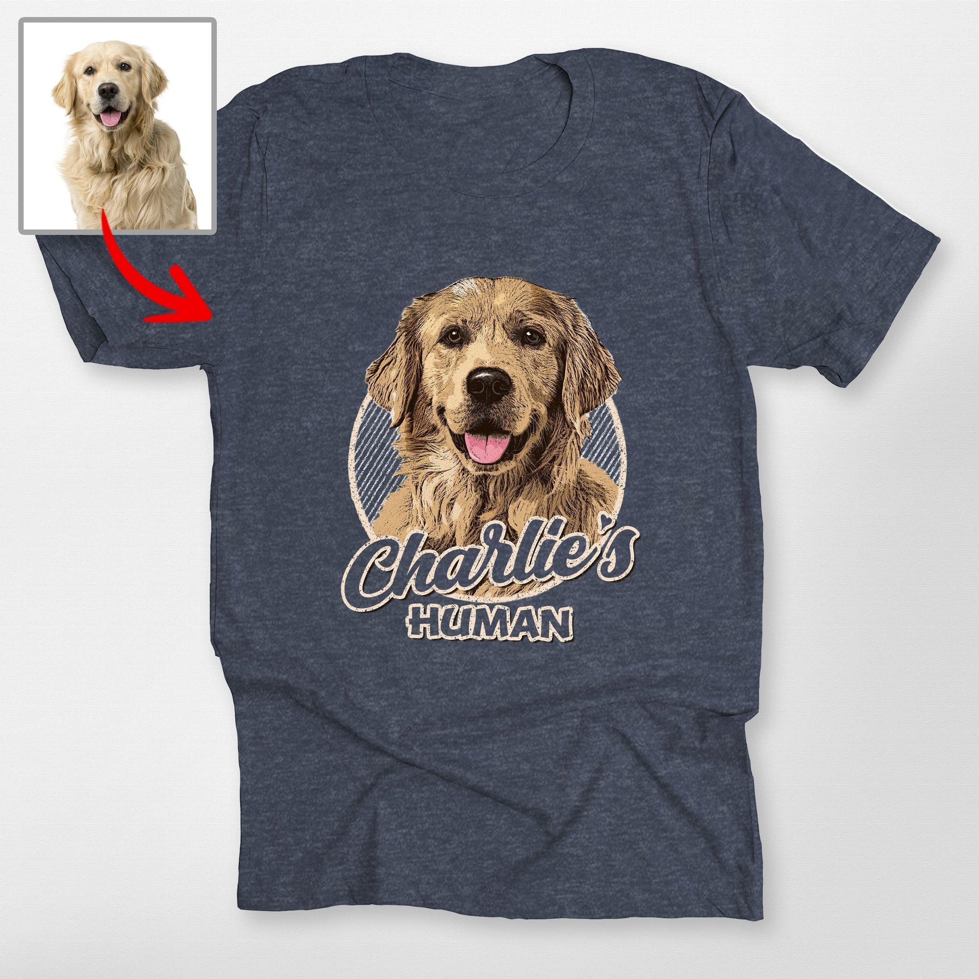 Custom Dogface with Colorful Style T-Shirt, custom pet portrait gift for pet lovers (view 5)