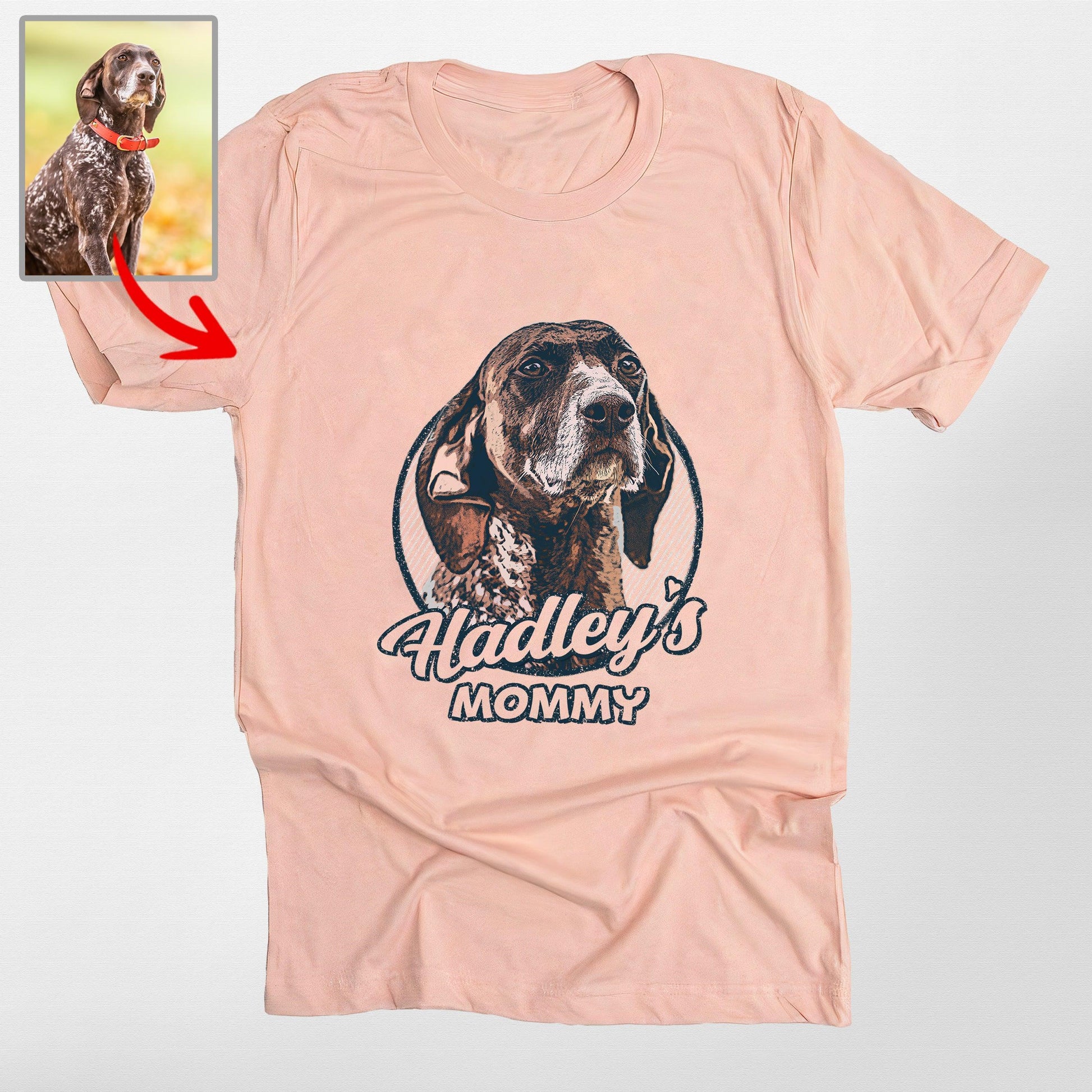 Custom Dogface with Colorful Style T-Shirt, custom pet portrait gift for pet lovers (view 6)