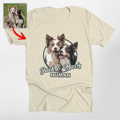 Custom Dogface with Colorful Style T-Shirt, custom pet portrait gift for pet lovers (view 7)