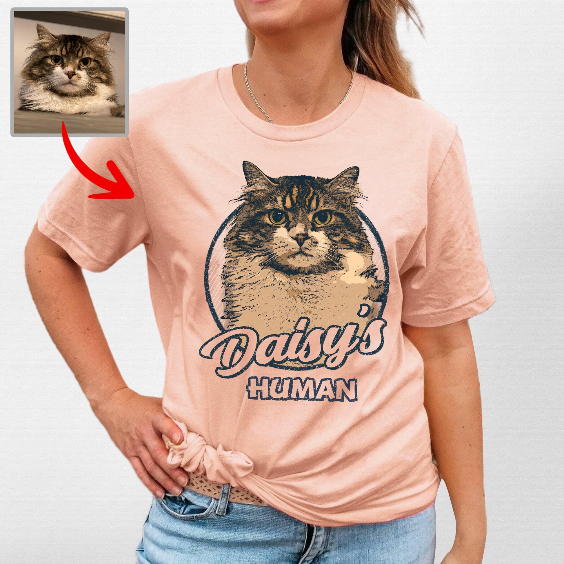 Custom Dogface with Colorful Style T-Shirt, custom pet portrait gift for pet lovers (view 24)