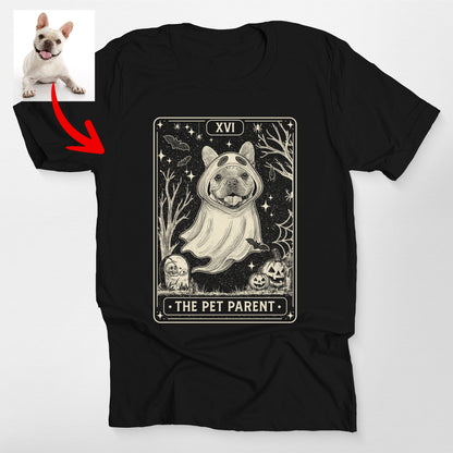 Custom Ghost Dog Tarot Card Bella Canvas T-Shirt, custom pet portrait gift for pet lovers (view 2)