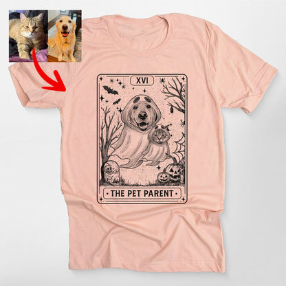 Custom Ghost Dog Tarot Card Bella Canvas T-Shirt, custom pet portrait gift for pet lovers (view 4)