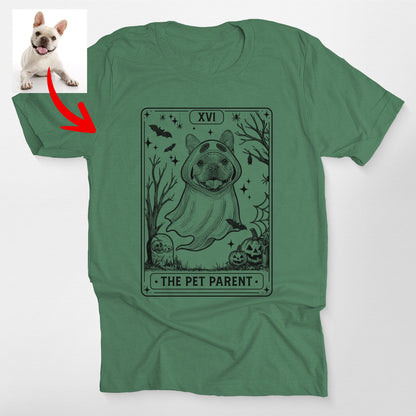 Custom Ghost Dog Tarot Card Bella Canvas T-Shirt, custom pet portrait gift for pet lovers (view 5)