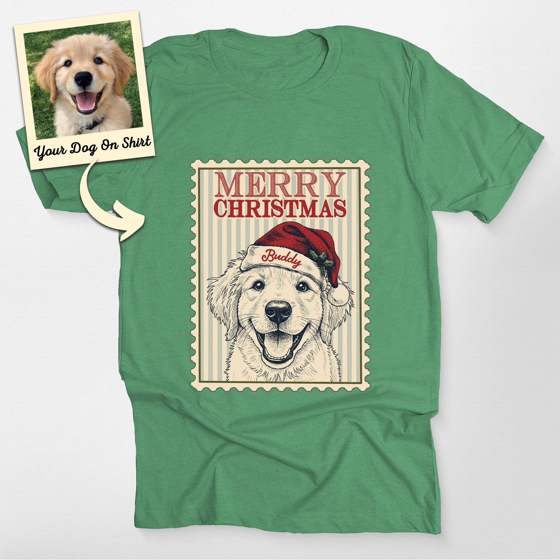 Custom Golden Retriever Shirt Christmas Portage St (view 3)