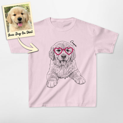 Custom Golden Retriever Shirts Heart Glasses Gilda (view 2)