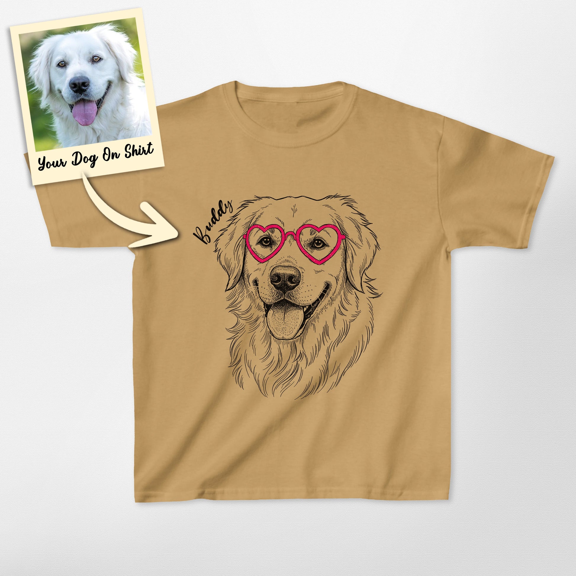 Custom Golden Retriever Shirts Heart Glasses Gilda (view 6)