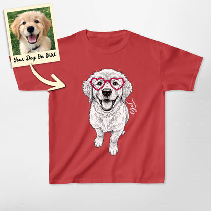 Custom Golden Retriever Shirts Heart Glasses Gilda (view 3)