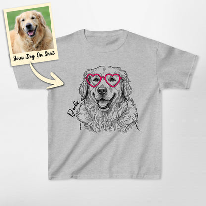 Custom Golden Retriever Shirts Heart Glasses Gilda (view 4)