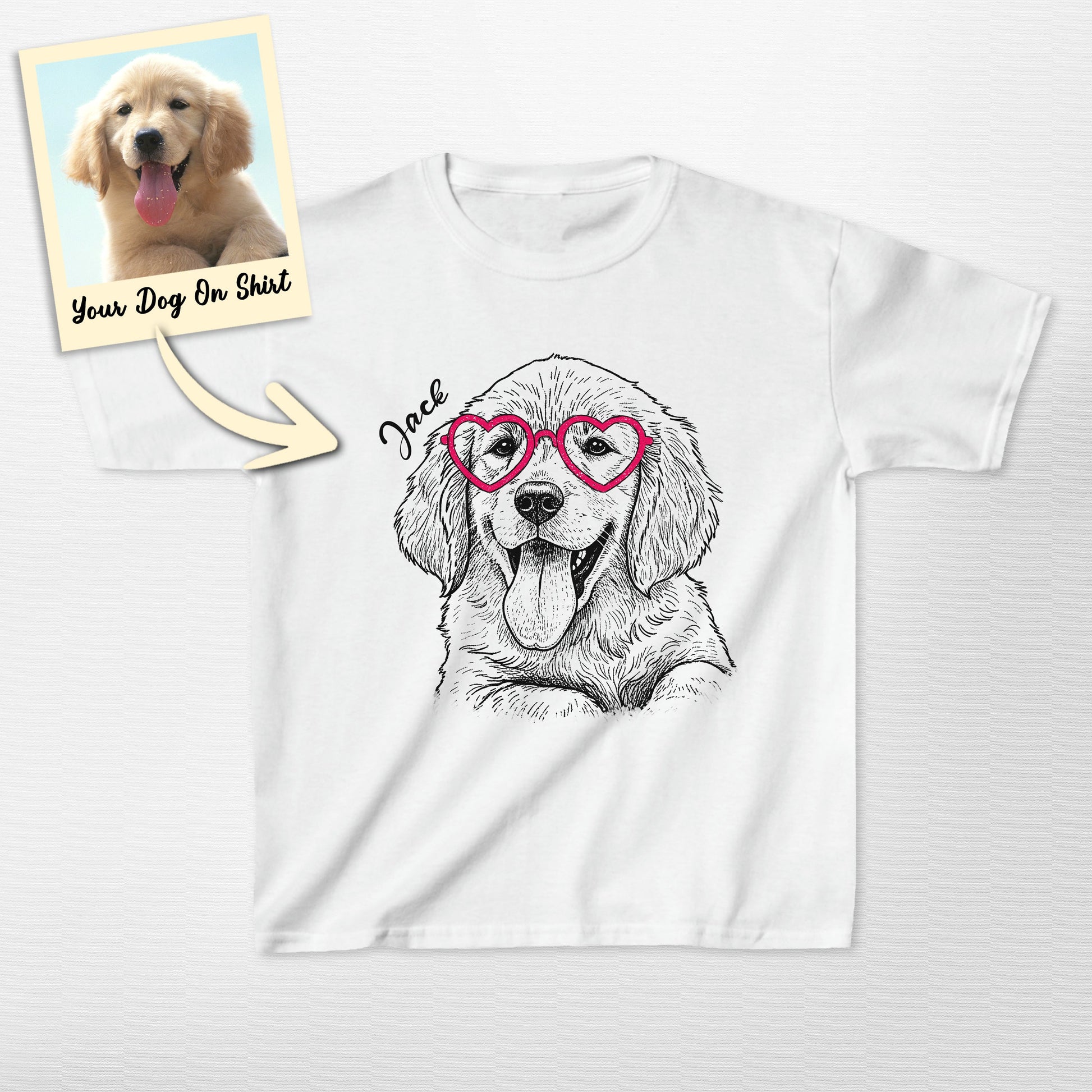 Custom Golden Retriever Shirts Heart Glasses Gilda (view 5)