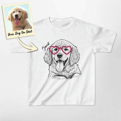 Custom Golden Retriever Shirts Heart Glasses Gilda (view 5)