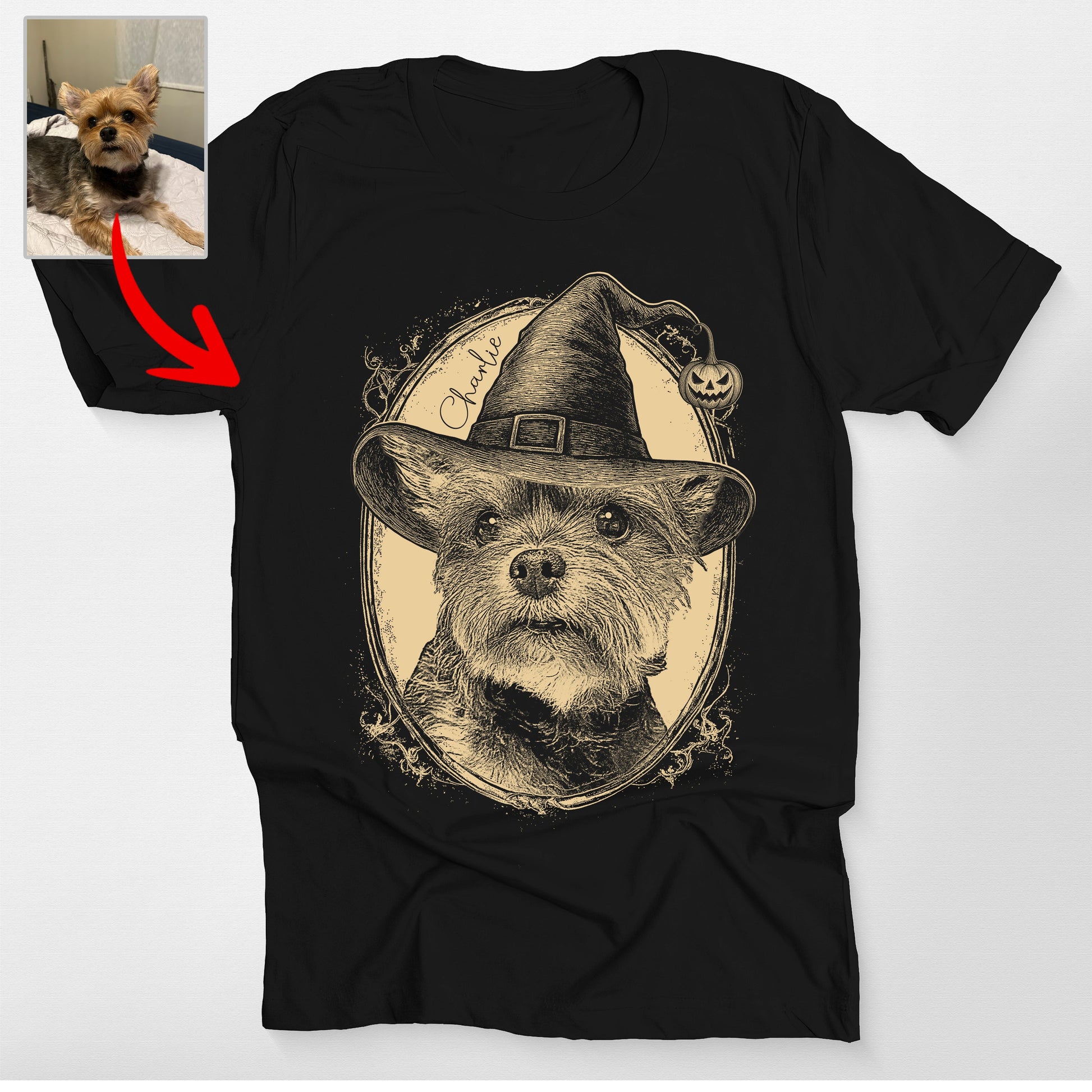 Custom Halloween Witch Hat Bella Canvas Shirt