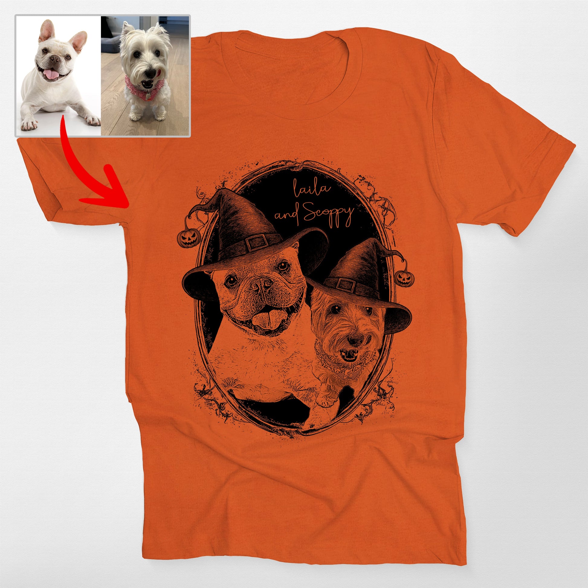 Custom Halloween Witch Hat Bella Canvas Shirt (view 5)