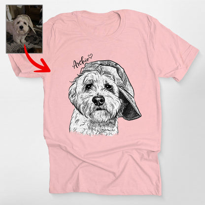 Custom Hand Drawn Dog Sketch Bella Canvas Shirt Fo, custom pet portrait gift for pet lovers (view 7)