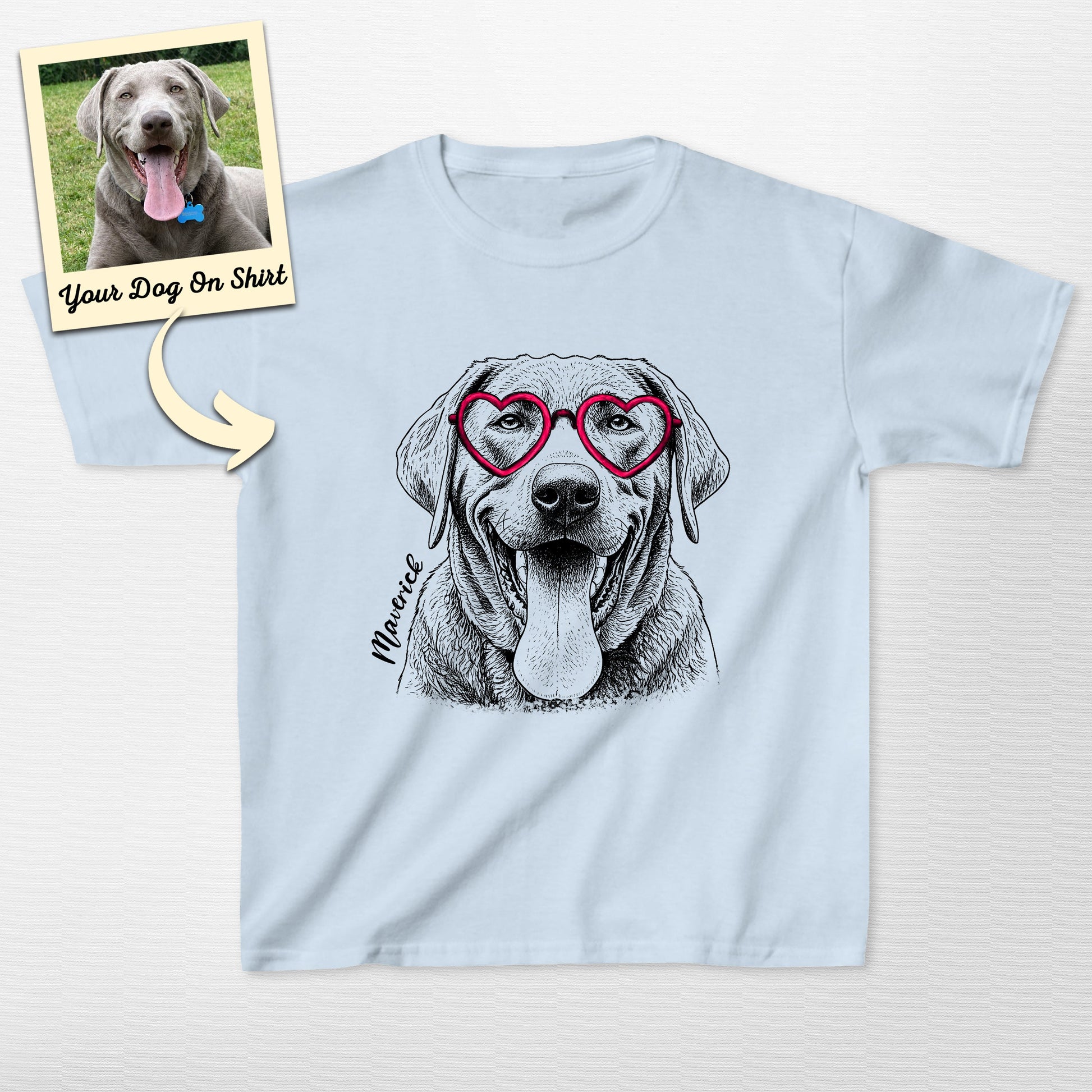 Custom Heart Glasses Gildan Kid Shirt