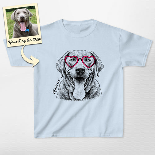 Custom Heart Glasses Gildan Kid Shirt