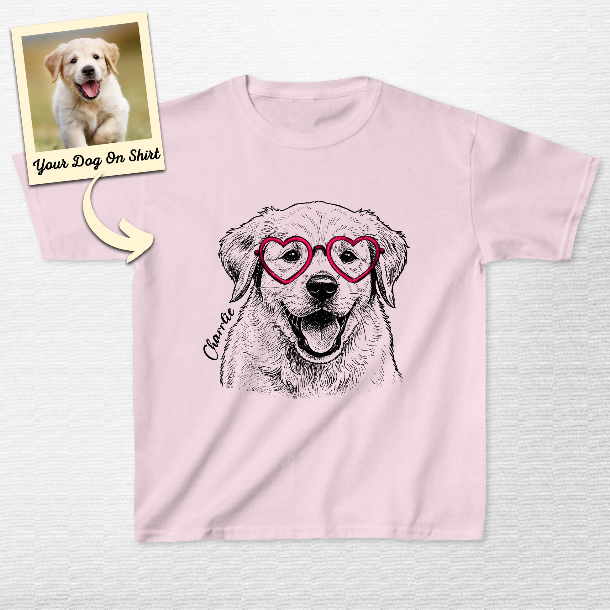 Custom Heart Glasses Gildan Kid Shirt (view 2)