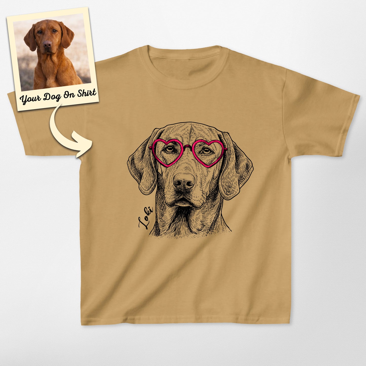 Custom Heart Glasses Gildan Kid Shirt (view 6)