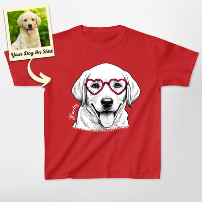 Custom Heart Glasses Gildan Kid Shirt (view 3)