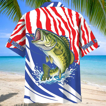 Custom Name Bass Fishing Team Hawaiian Shirt