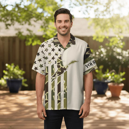 Custom Name Custom Duck Hunting Camo Hawaiian Shirt