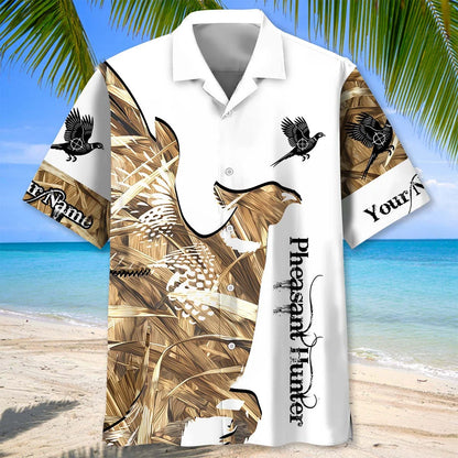 Custom Name Pheasant Bird Hunter Hawaiian Shirt