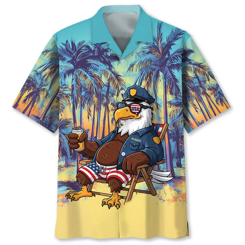 Custom Name Police Summer Vacation Hawaiian Shirt