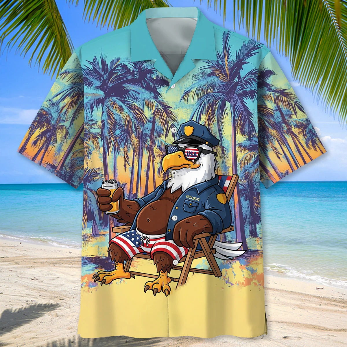 Custom Name Police Summer Vacation Hawaiian Shirt