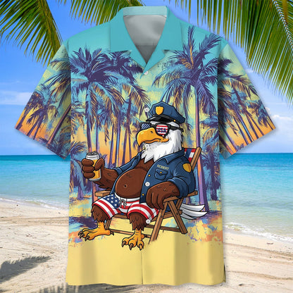 Custom Name Police Summer Vacation Hawaiian Shirt