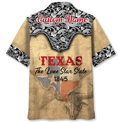 Custom Name Texas the Lone Star State Hawaiian Shirt