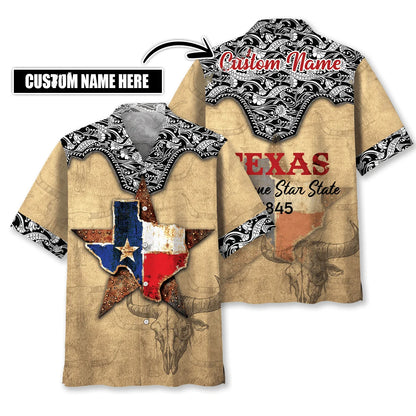 Custom Name Texas the Lone Star State Hawaiian Shirt