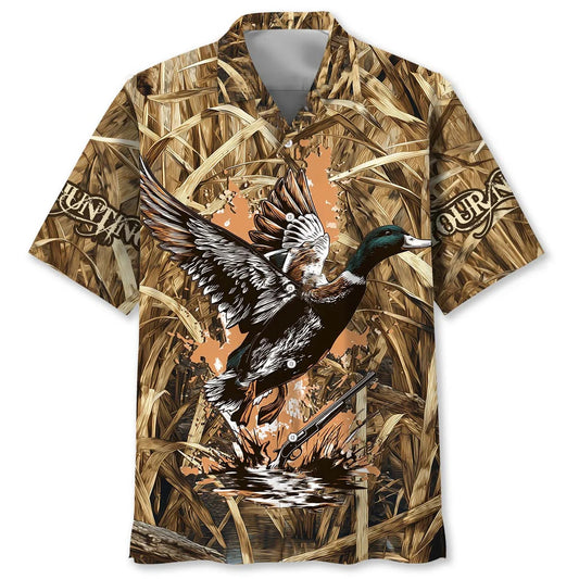 Custom Name Vintage Duck Hunter Hawaiian Shirt
