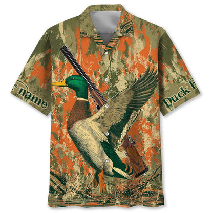 Custom Name Vintage Duck Hunting Hawaiian Shirt