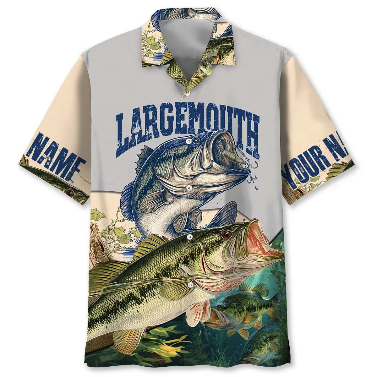 Custom Name Vintage Legend Bass Fishing Team Jersey Hawaiian Shirt