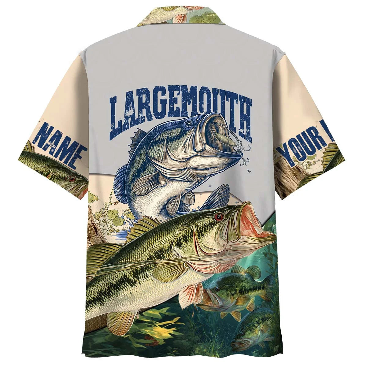 Custom Name Vintage Legend Bass Fishing Team Jersey Hawaiian Shirt