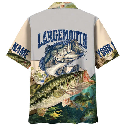 Custom Name Vintage Legend Bass Fishing Team Jersey Hawaiian Shirt