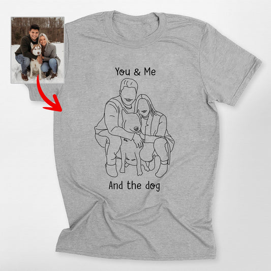 Custom Outline Portrait T-Shirt for Dog Lovers, custom pet portrait gift for pet lovers