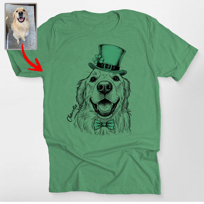 Custom Pet St. Patrick's Bella Canvas T-Shirt Gift, custom pet portrait gift for pet lovers (view 14)