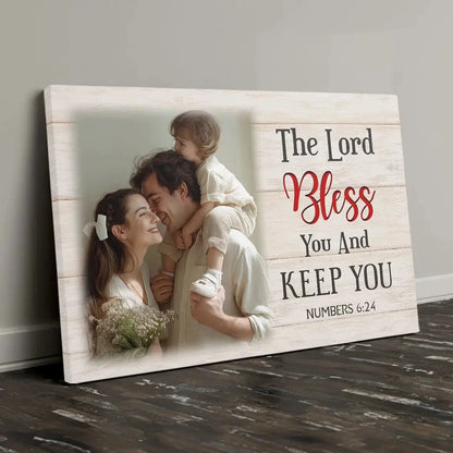 the lord bless you keep you christian wall art canvas with custom photo (Landscape) (view 4)