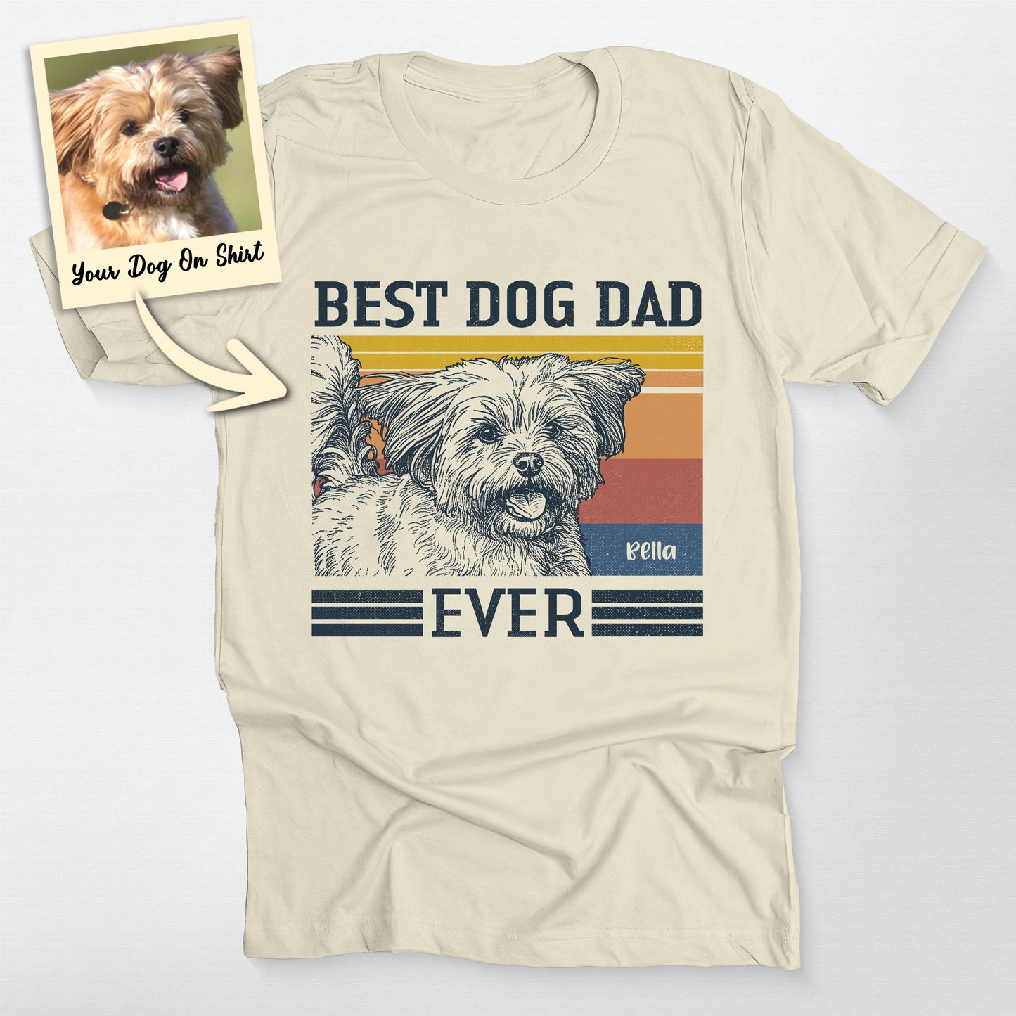Custom Poodle Shirt Best Dog Dad Ever Bella Canvas, custom pet portrait gift for pet lovers (view 4)