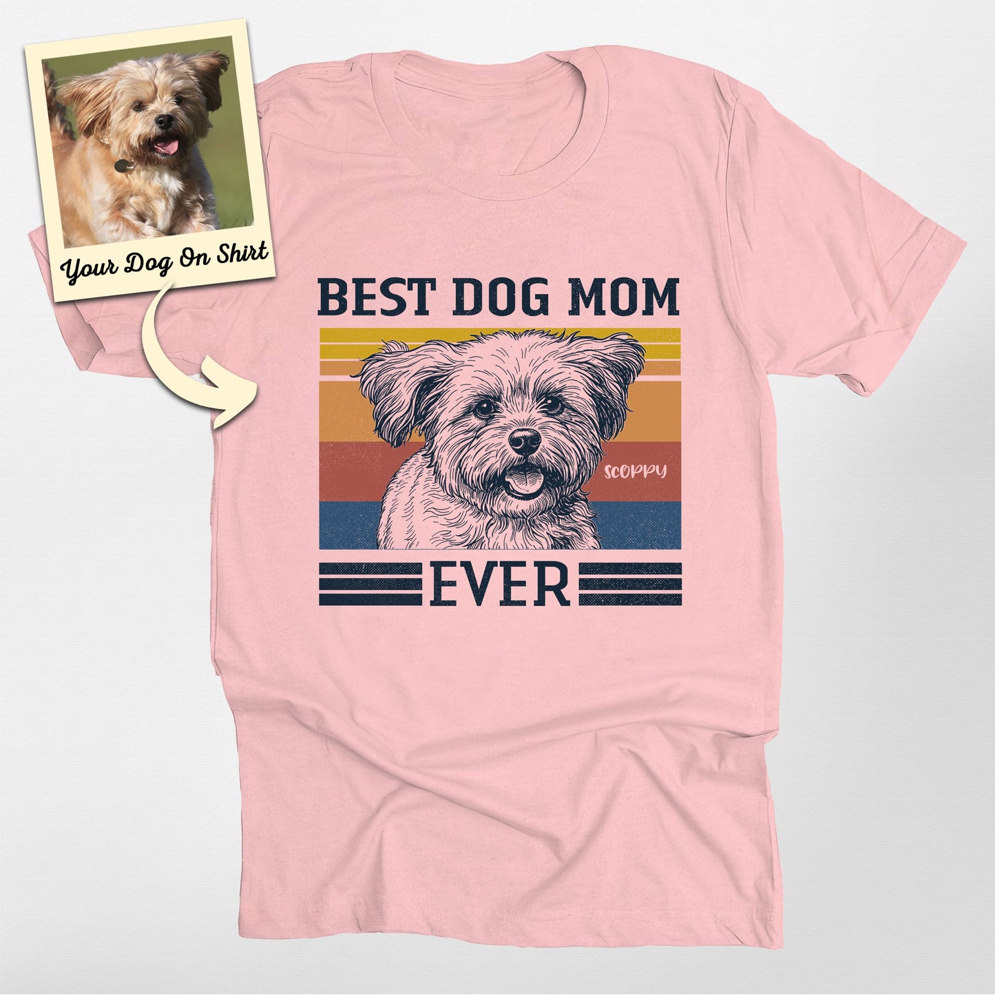 Custom Poodle Shirt Best Dog Mom Ever Bella Canvas, custom pet portrait gift for pet lovers (view 5)