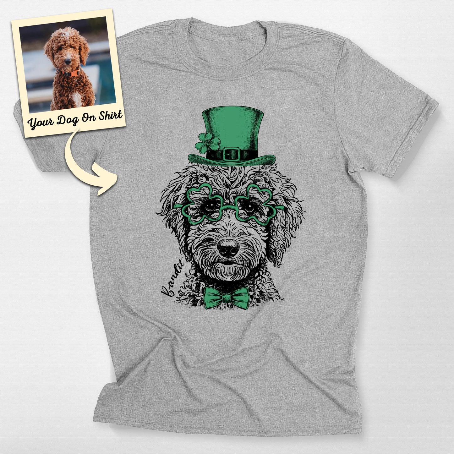 Custom Poodle Shirt St. Patrick's Bella Canvas Tee