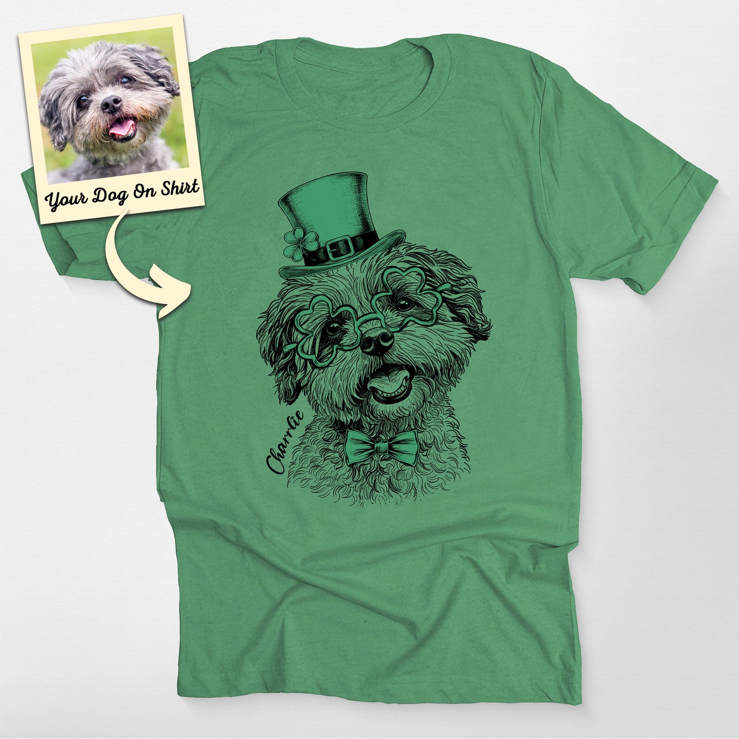 Custom Poodle Shirt St. Patrick's Bella Canvas Tee (view 4)